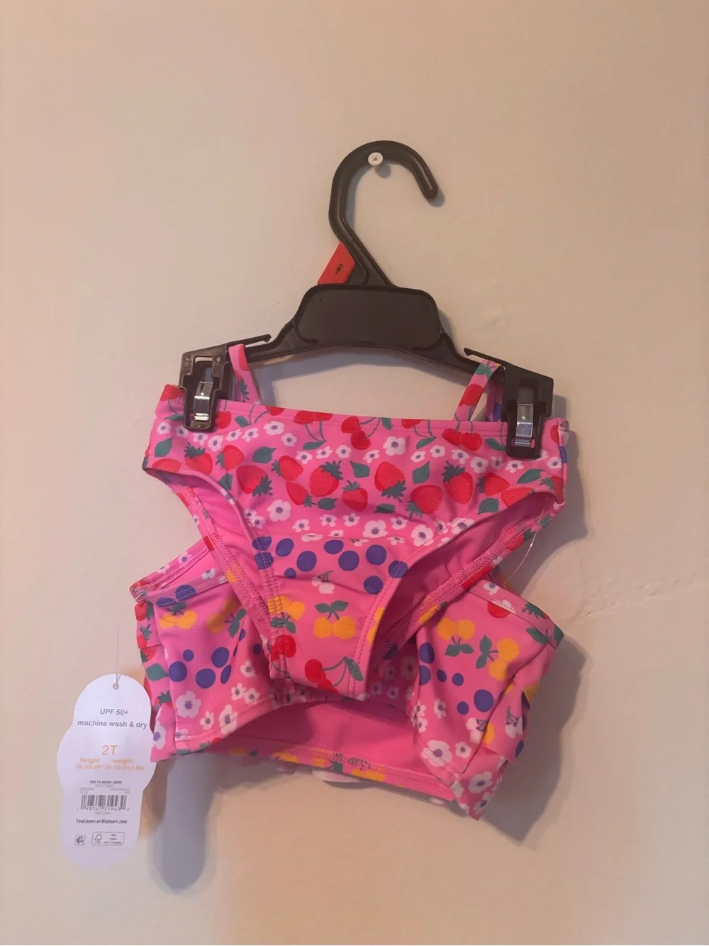 wonder nation Pink Floral & Fruit Ruffle Tankini set
